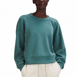 Lululemon Perfectly Oversized Crop Crew Softstreme Green Jasper 10